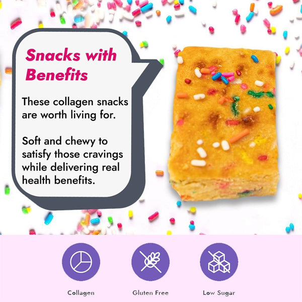 Person enjoying collagen protein brownies as a healthy snack