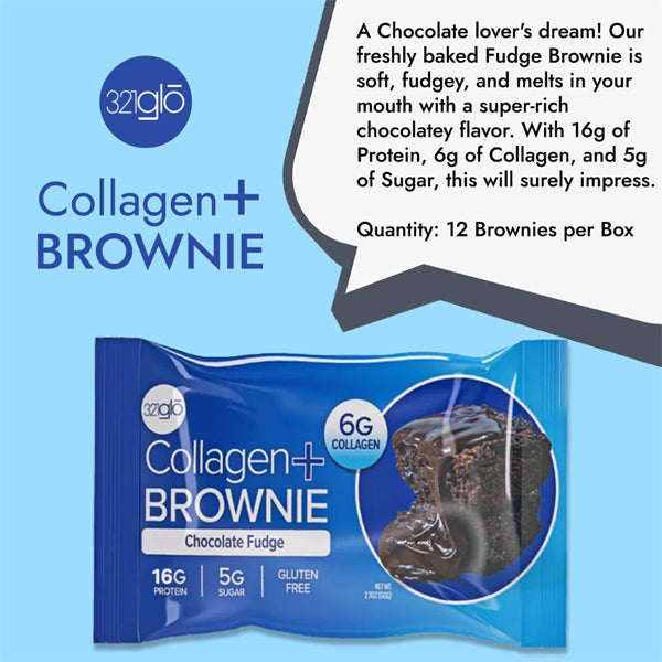 Person enjoying collagen protein brownies as a healthy snack