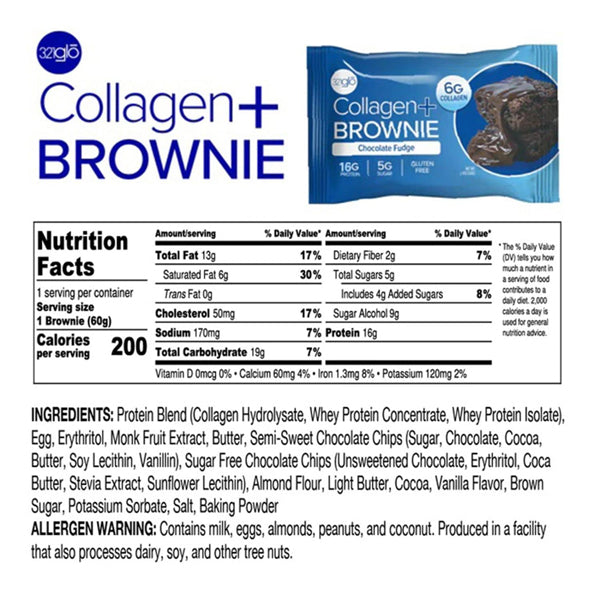 Close-up of collagen brownies showing chewy texture and chocolate topping