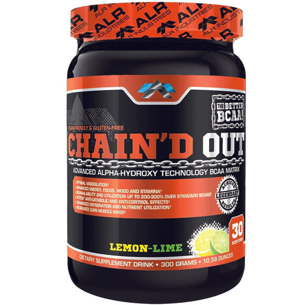 Front view of Chain'd Out BCAA Supplement emphasizing its 7000mg BCAA Matrix