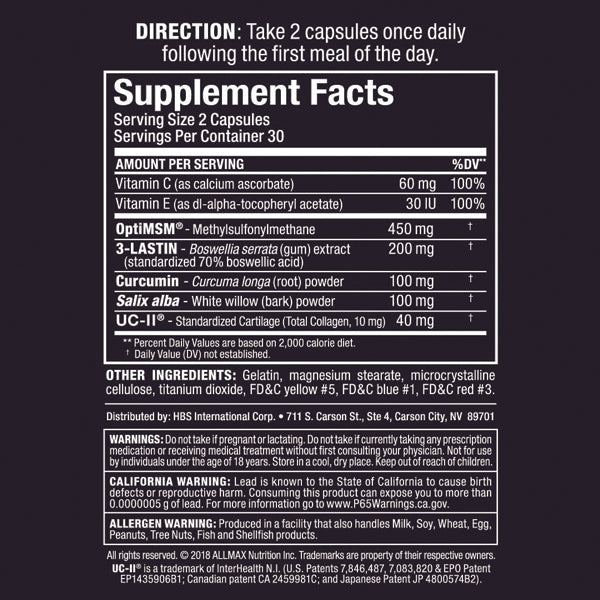 Close-up of AllFlex capsules highlighting their unique formulation for effective joint pain relief.