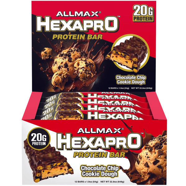 Hexapro High-Protein Energy Bar - close-up view showcasing the texture and layers.