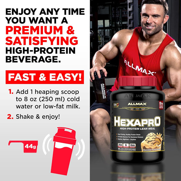 Hexapro container with Scoop-Lock Technology, highlighting easy access to the scoop.