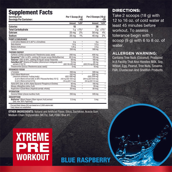 Impact Igniter Xtreme pre workout powder with energetic branding