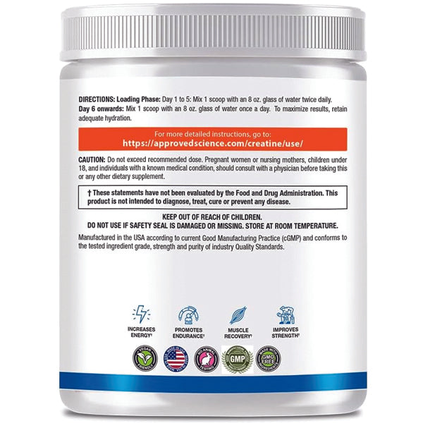 Open container showing fine creatine powder – cheap creatine supplement for energy during workouts.