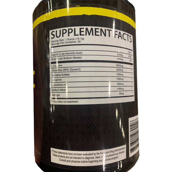Close-up of NitroForce Non-Stim Pump Booster powder in a scoop, highlighting its vibrant flavor options.