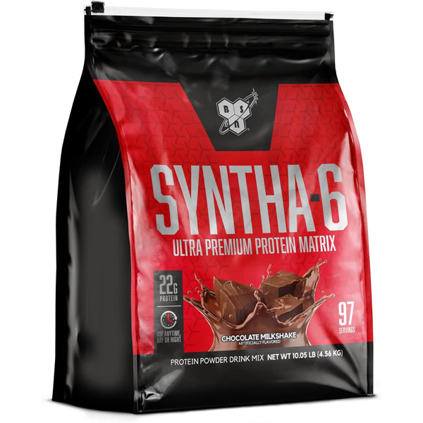 BSN Syntha-6 protein powder in a shaker cup, perfect for post-workout recovery.