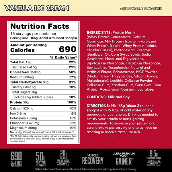 BSN True-Mass mass gainer shake in a glass showing creamy texture and flavor