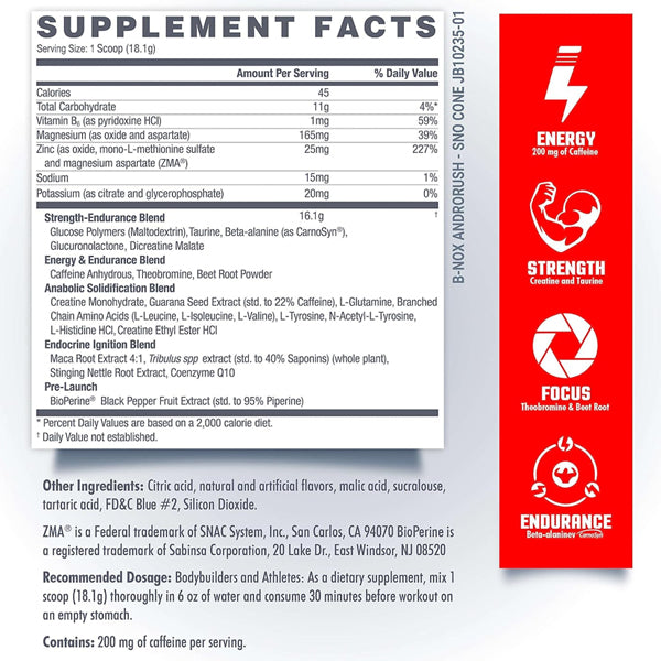 Pre-workout supplement with energy-boosting ingredients and testosterone support