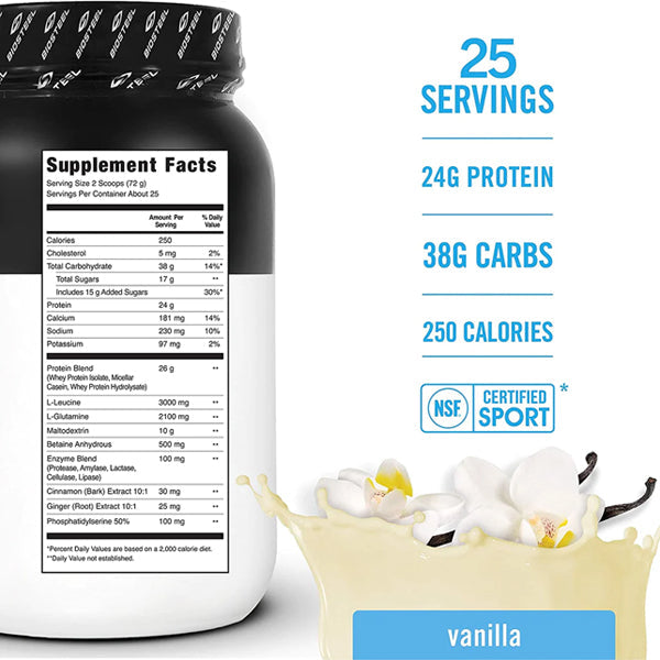 Front view of BioSteel Advanced Recovery Protein Plus Singles pack, highlighting its premium quality.