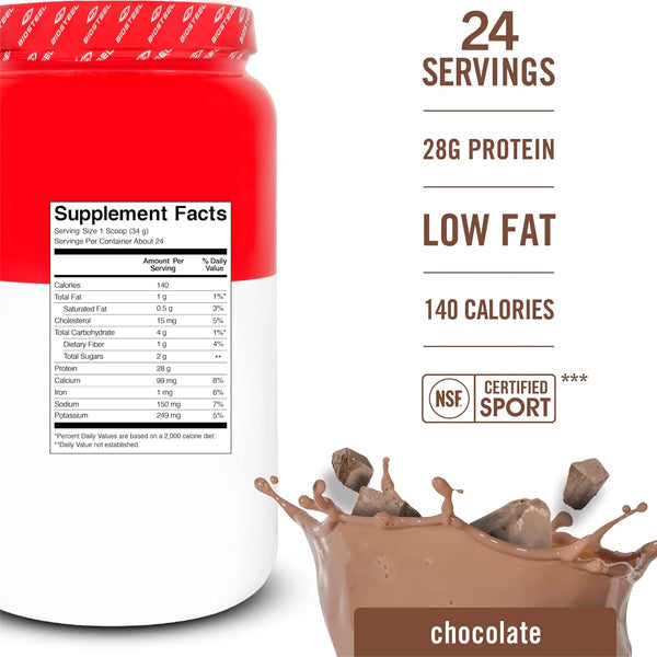 Close-up of the whey protein isolate powder, highlighting purity and texture