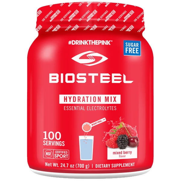 The BioSteel BCAA Hydration Mix package on a gym bench, emphasizing its appeal for fitness enthusiasts.
