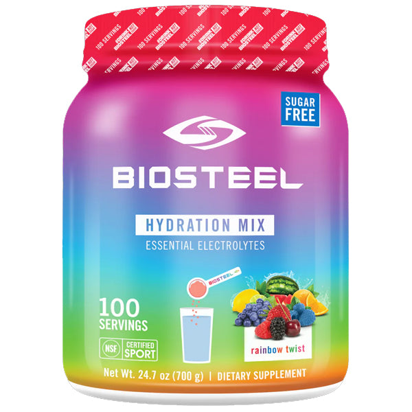 An athlete enjoying BioSteel Hydration Mix during a workout, highlighting its effectiveness in maintaining hydration.