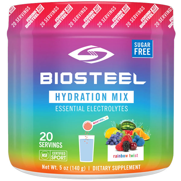 Close-up of BioSteel hydration and BCAA mix being poured into water for active recovery