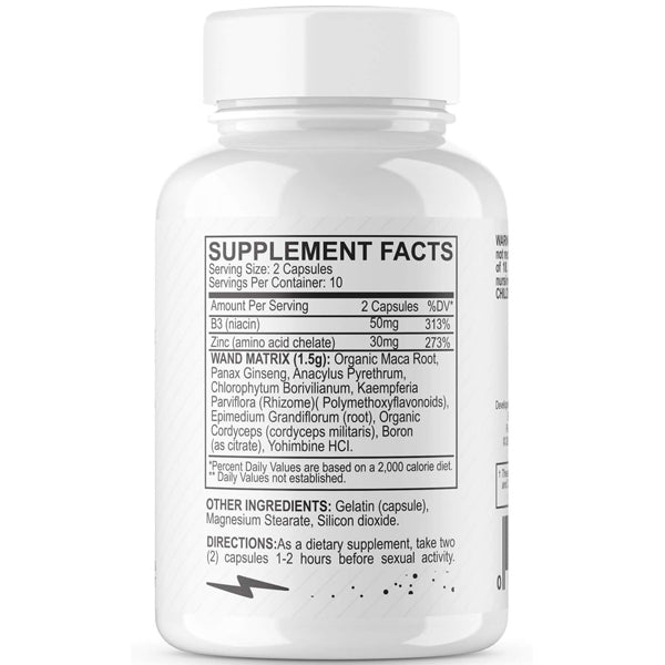 Man taking herbal sexual enhancement capsules for stamina boost