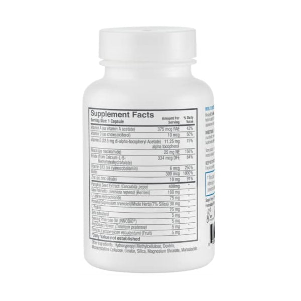 BosleyMD Mens Essential Hair Growth Capsules in a stylish bottle, showcasing the supplements natural ingredients for hair growth.