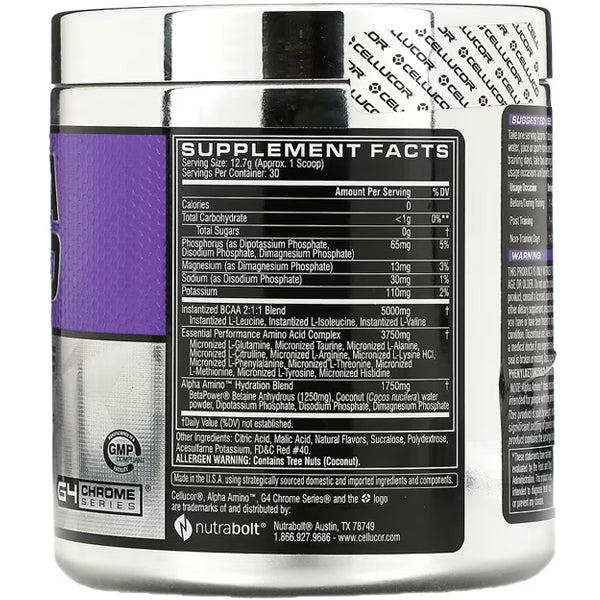 Alpha Amino hydration powder in a shaker, perfect for athletes needing muscle recovery.