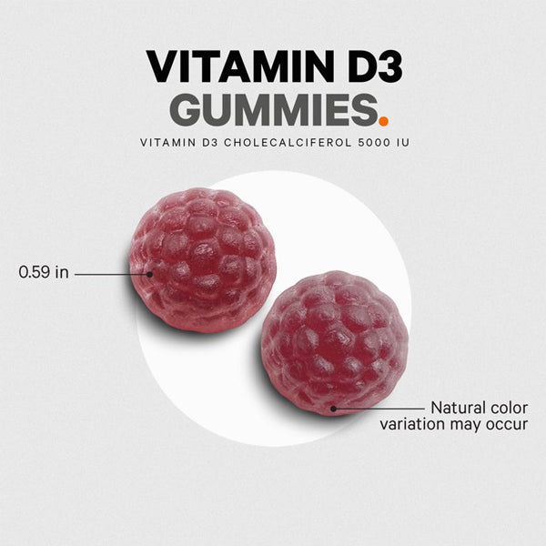 Close-up of a soft-chew NutraGummy Vitamin D3 gummy highlighting its delightful strawberry flavor and pectin base.