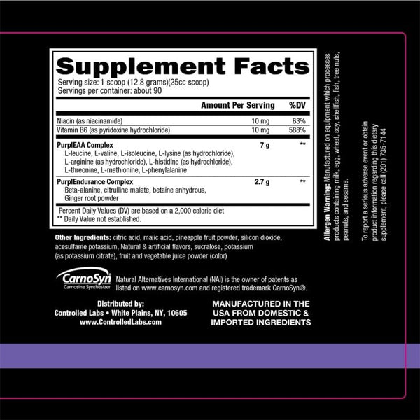A close-up of Purple Wraath powder in a scoop, highlighting its rich texture and quality ingredients for optimal performance.
