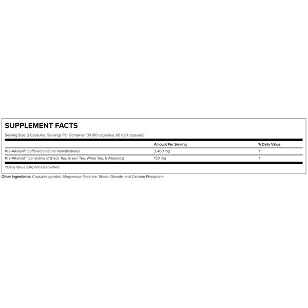 Kre-Alkalyn capsules showing high-quality creatine formula for athletes