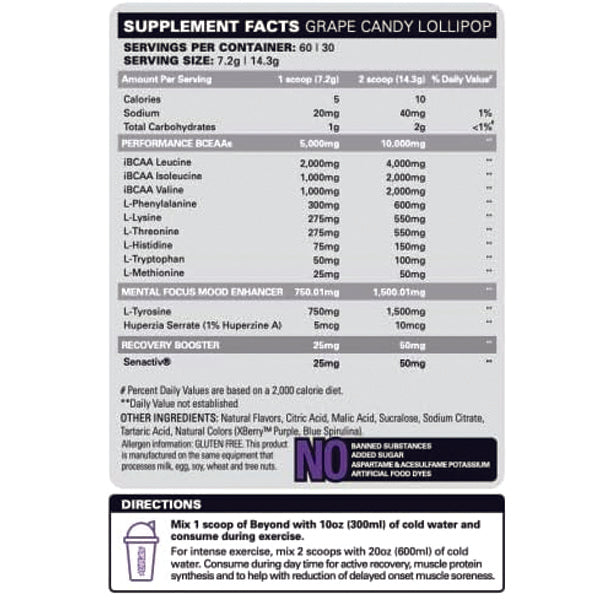 EHP Labs Beyond BCAA+EAA powder for intra-workout recovery and performance