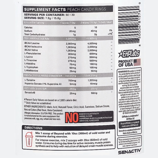 Close-up of flavored BCAA and EAA supplement for muscle building