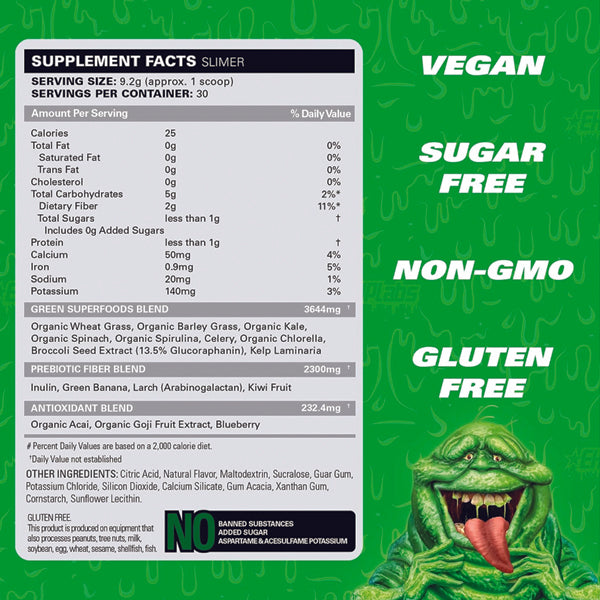 Green super greens powder in a scoop emphasizing natural ingredients and immunity benefits