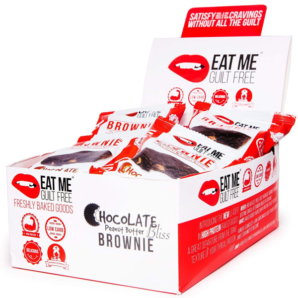 Indulgent chocolate brownie packed with protein, ideal for a healthy snack.