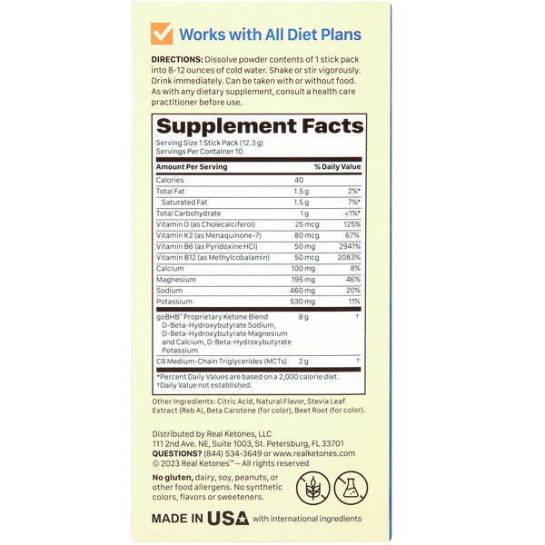 Keto energy supplement powder for mental focus and clarity