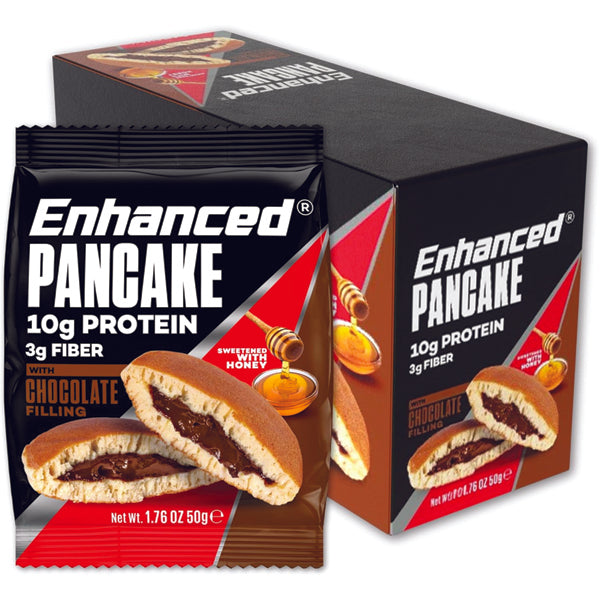 Close-up of Enhanced Labs High Protein Pancake Cookies in blueberry flavor, showcasing the texture and packaging.