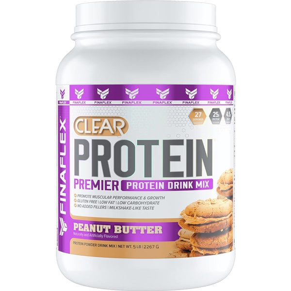 Close-up of Finaflex Clear Premier Protein Drink Mix being poured into a shaker for post workout recovery