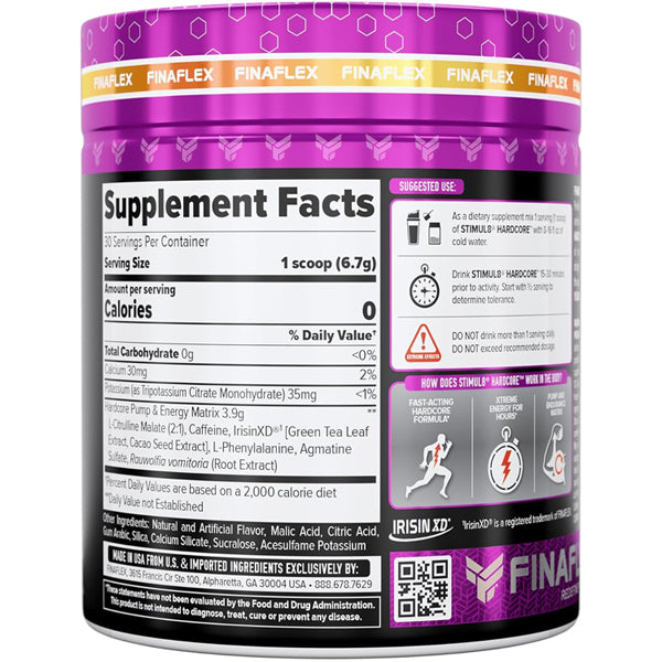 Athlete using Finaflex Stimul8 Hardcore pre-workout before a demanding gym session to boost energy and endurance