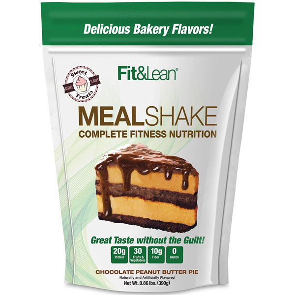 Lean & Fit Complete Meal Replacement Shake in Strawberry Shortcake flavor, highlighting its creamy texture and vibrant color.