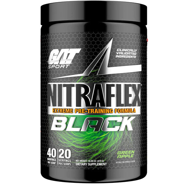 Athlete mixing Nitraflex Black pre-workout powder in shaker bottle before lifting weights