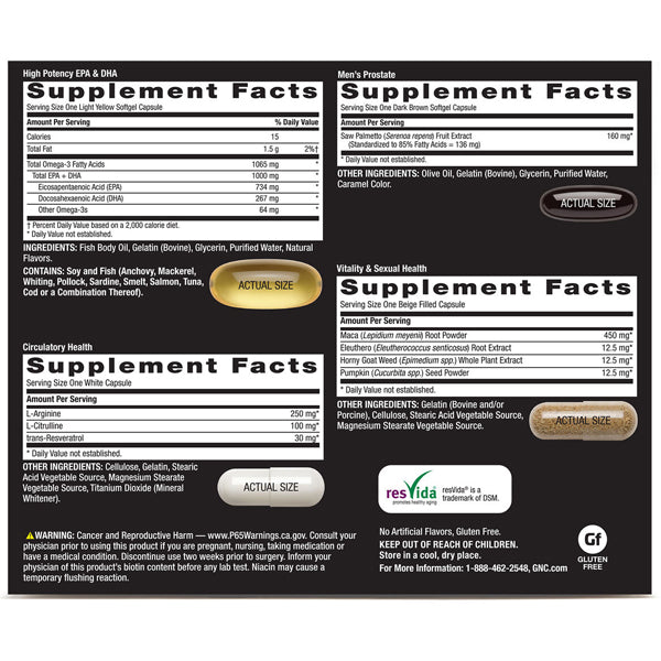 Active man holding GNC Mega Men Performance & Vitality Vitapacks before workout