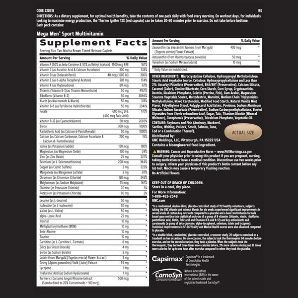 Close-up of GNC AMP Ripped Mens Fitness Pack emphasizing its fat burner and multivitamin features.