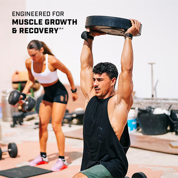 Athlete using GNC Pro Performance Bulk 1340 Mass Gainer post-workout, emphasizing recovery and energy support.