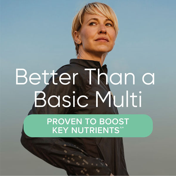 Multivitamin caplets designed for women over 50 supporting mental and skin health