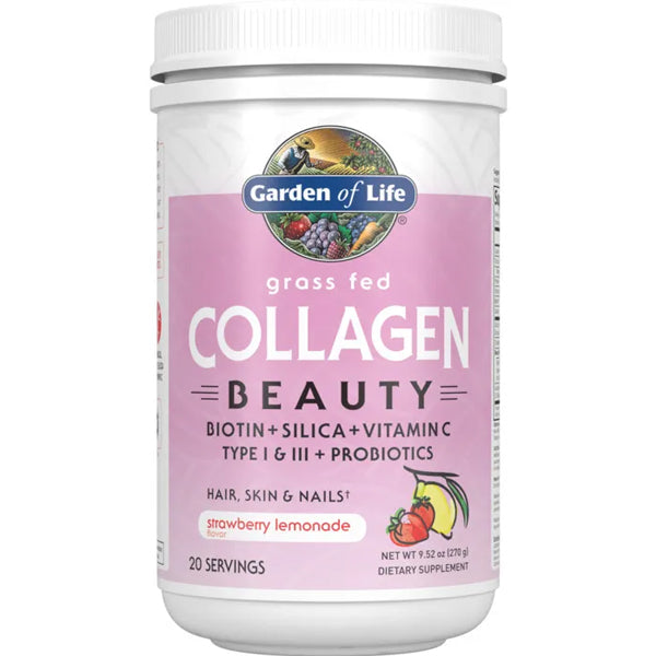Close-up of collagen powder with fresh berries, highlighting natural beauty benefits