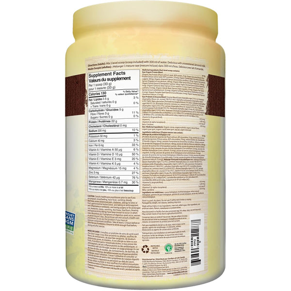 Close-up of organic plant-based protein powder ingredients