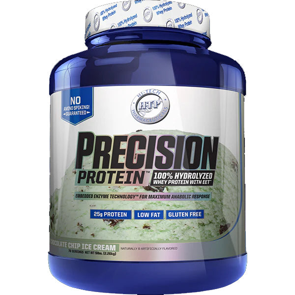 Close-up of Precision Hydrolyzed Whey Protein being mixed with water, demonstrating its fast absorption capabilities.