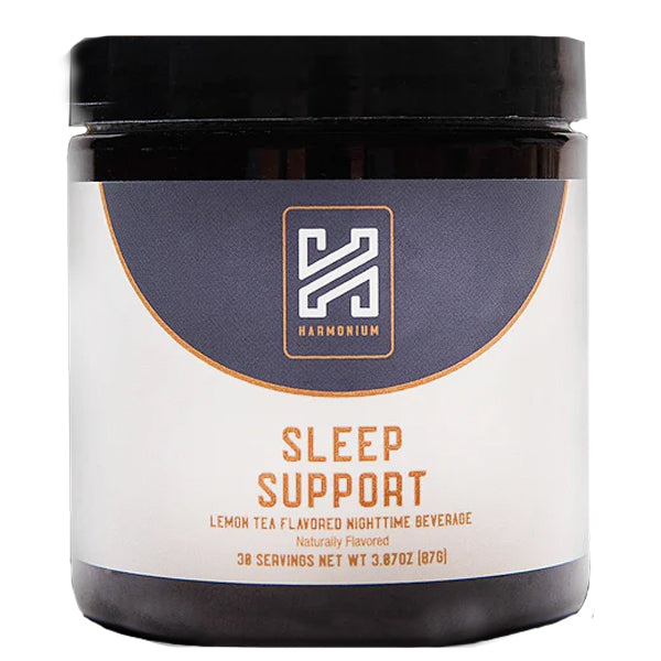Front-facing image of Restoria bottle highlighting its sleep support ingredients and clean herbal design.