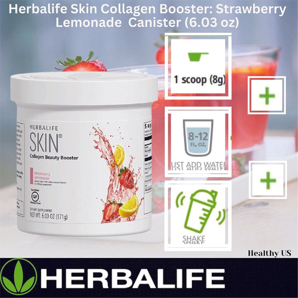 Collagen supplement mix being prepared in a glass, highlighting its refreshing Strawberry Lemonade taste.