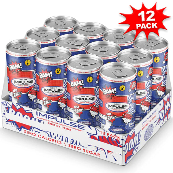 Impulse Performance Clean Energy Drink can showcasing its vibrant design and refreshing look.
