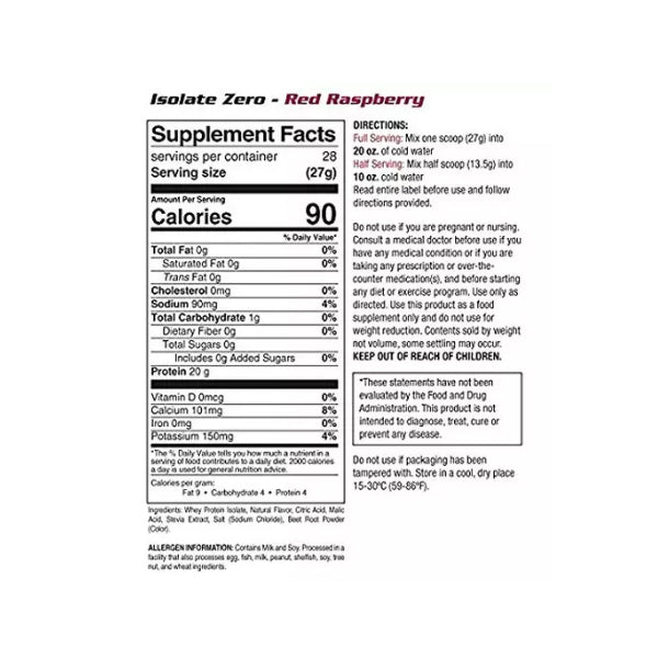 Inner Armour Isolate Zero Pink Lemonade Flavor - Clear protein drink for muscle recovery