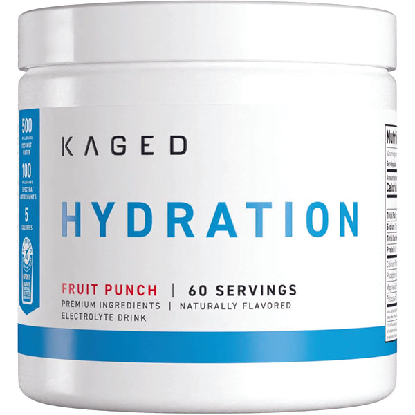 Kaged Muscle Electrolyte Boost drink mix in a shaker bottle, ready for hydration.