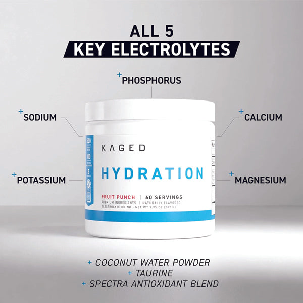 A refreshing serving of the electrolyte drink displayed next to workout gear.