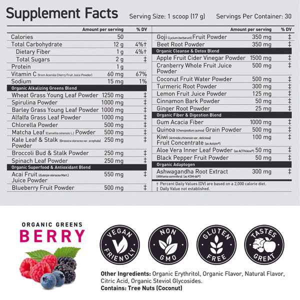 Kaged Outlive 100 Organic Superfood Greens Blend being mixed in a shaker, emphasizing its easy preparation and delicious taste.