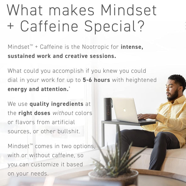 Person studying with Kaged Mindset +Caffeine for mental clarity