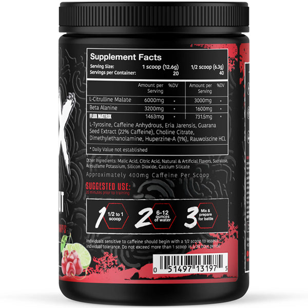 Person showing muscle pump and laser focus after using Kaymas Flux pre-workout
